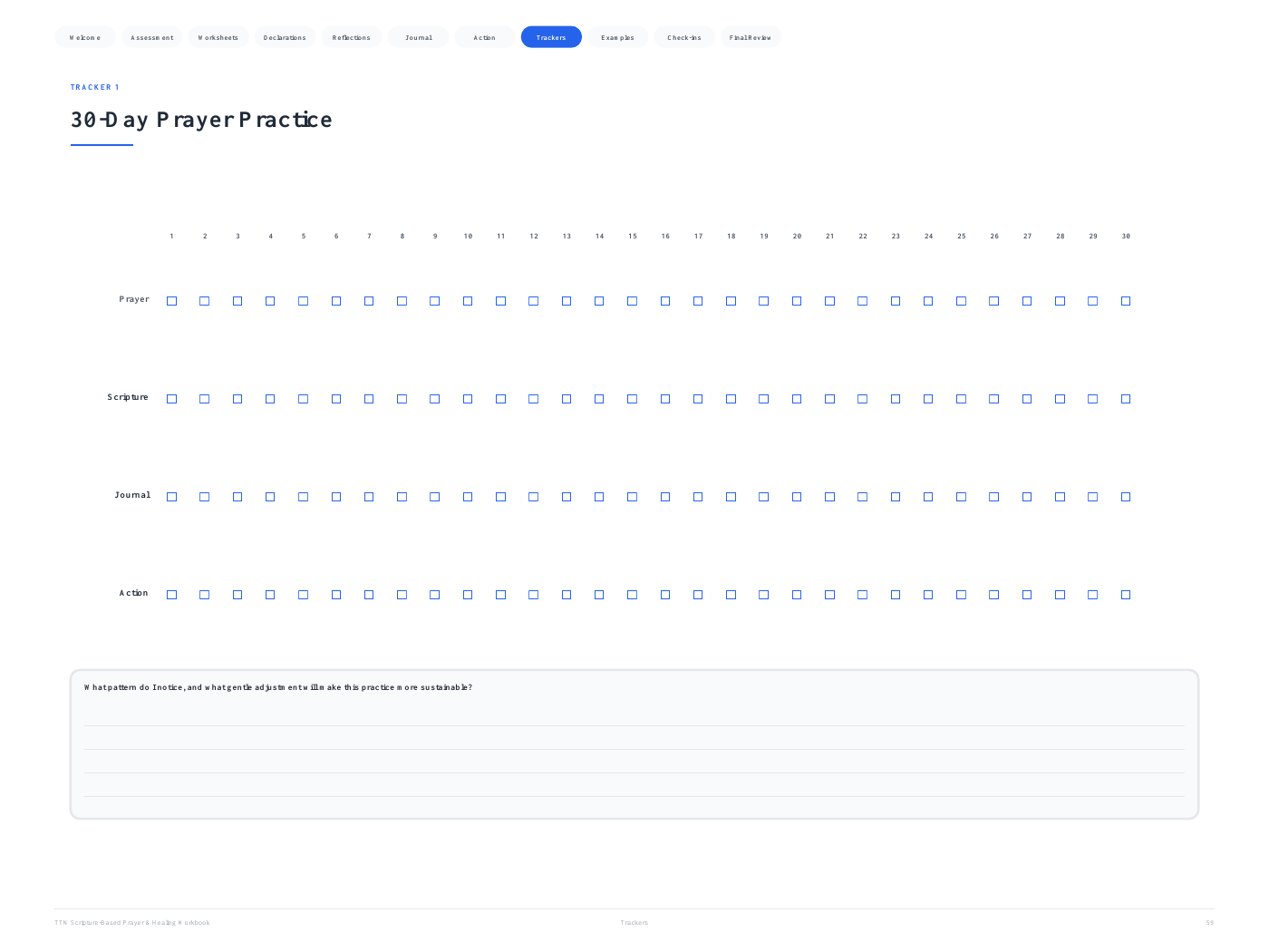 30-day prayer tracker preview
